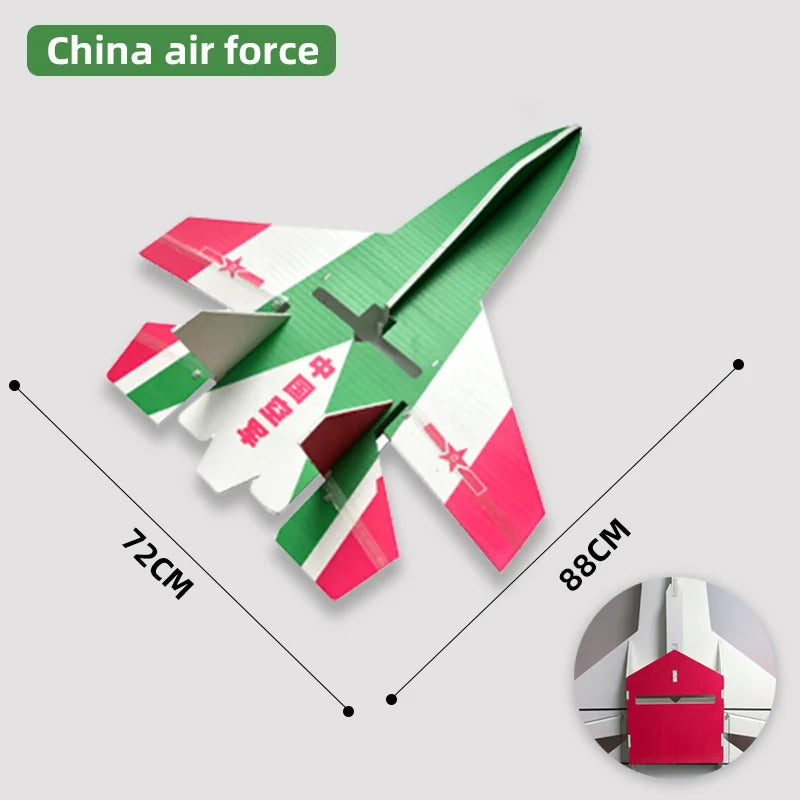 Fixed Wing Model Su27 RC Airplane With Microzone MC6C Transmitter with Receiver and Structure Parts For DIY F22 RC Aircraft.