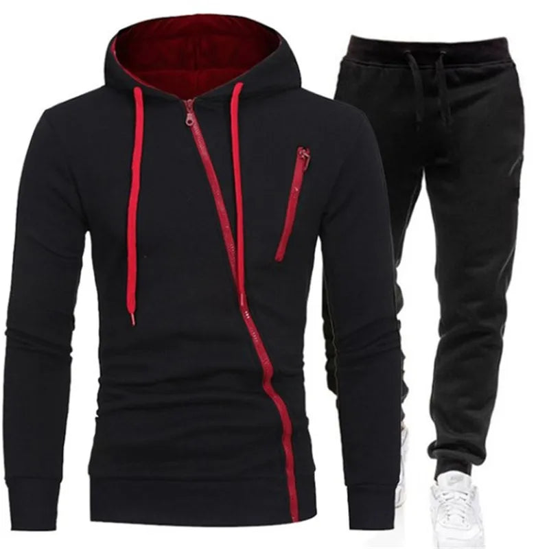 Spring Autumn 2020 Men's Sweat Suit Set Tracksuit Men Outfit Full Sleeve Tops with Hood Outdoor Sport Wear Men's Hooded Suit.