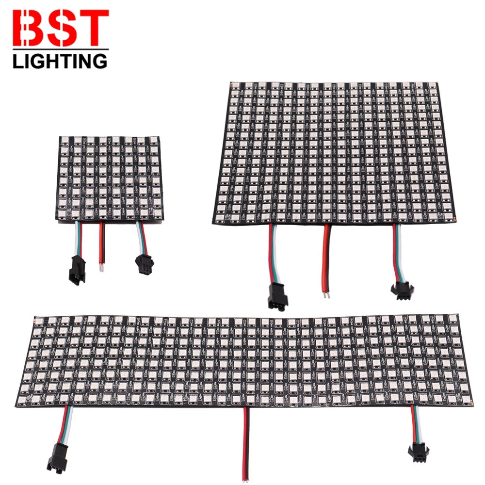 WS2812B RGB LED Digital Flexible Individuell adressierbare Panel Licht WS2812 8x8 16x16 8x32 Modul Matrix Bildschirm DC5V