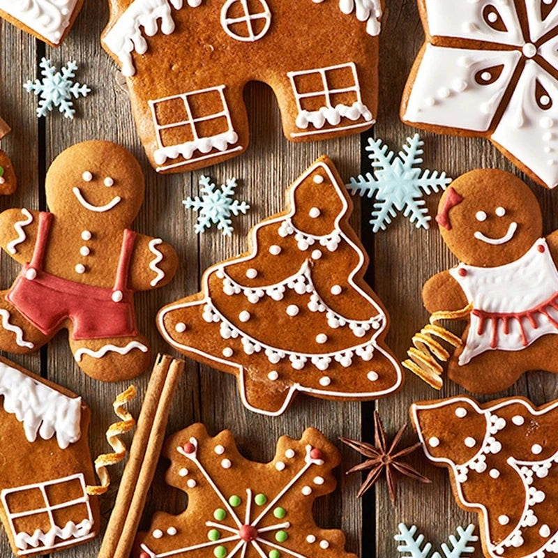 5Pcs/set Christmas Cookie Cutter Gingerbread Xmas Tree Mold Christmas Cake Decoration Tool Navidad Gift DIY Baking Biscuit Mould.