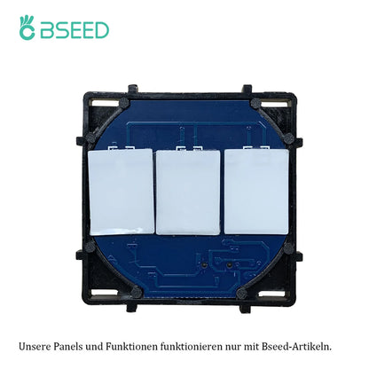 BSEED 1/2/3Gang Wand-Touch-Schalter-Funktionstaste, die Basis von Lichtschaltern, Schalterteil ohne Glasscheibe, Ein-Aus, 1/2Weg.