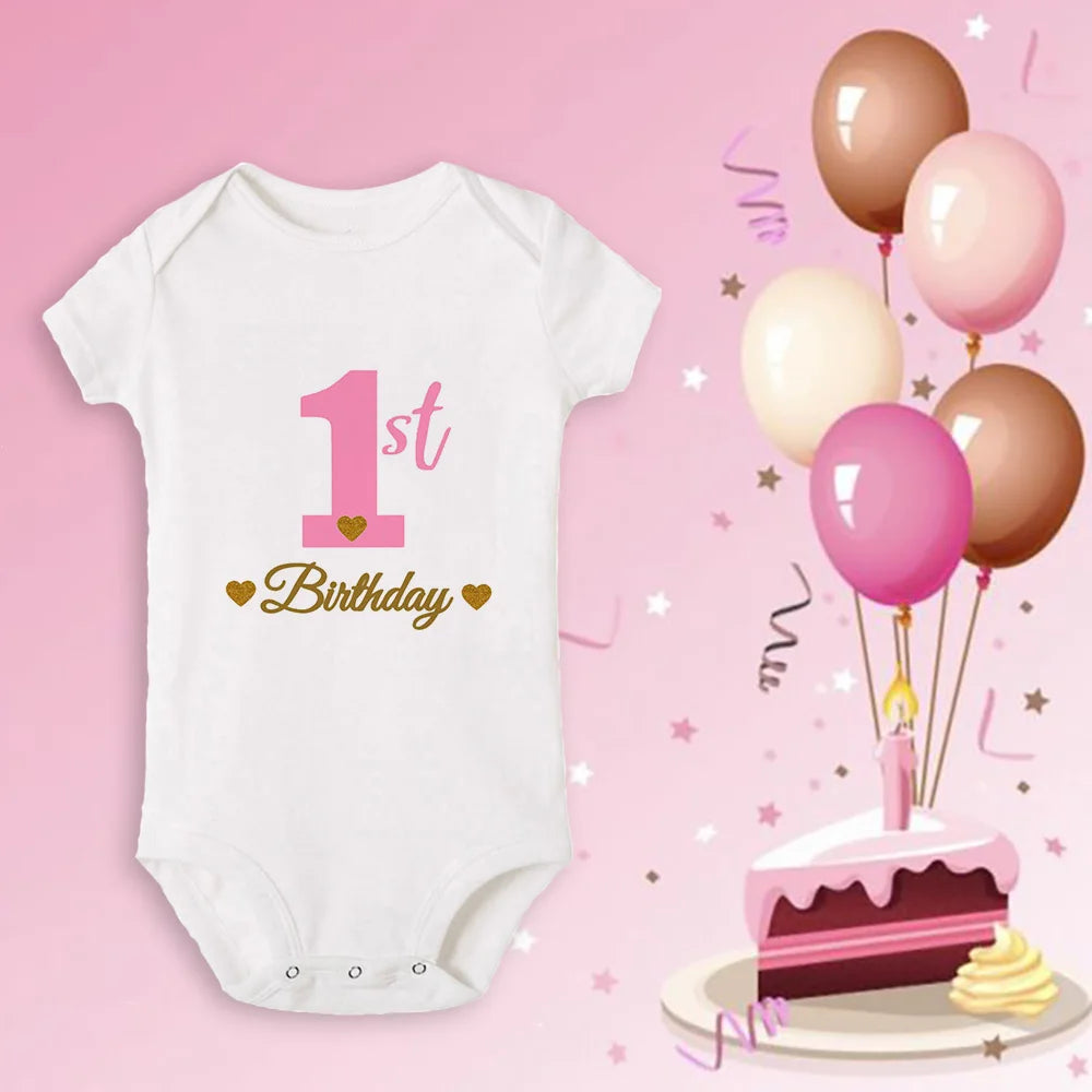 Neugeborenen Baby Ein Jahr Alt Geburtstag Bodys Jungen Mädchen Geboren Krabbeln Nette Drucken Overalls Kleinkind Infant Kleidung Geburtstag Geschenke.