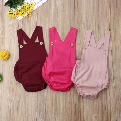 0-3y Baby Sommerkleid ung Neugeborene Baby Boy Mädchen Baumwolle Bodysuit gestreift solide lässige Overall Outfits Sonnen anzug
