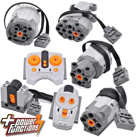 High-tech Power Function Extension Wire Servo Train Motor IR Remote Control Receiver Battery Box Parts For DIY Car Truck.