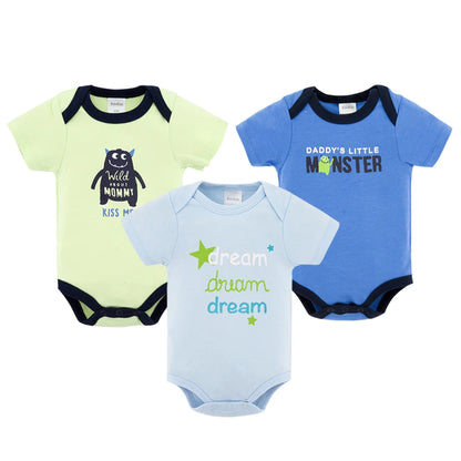 3 teile/los Baby Jungen Body Mode Körper Anzüge Kurzarm Neugeborenen Overalls Cartoon Kinder Baby Mädchen Strampler Kleidung Боди