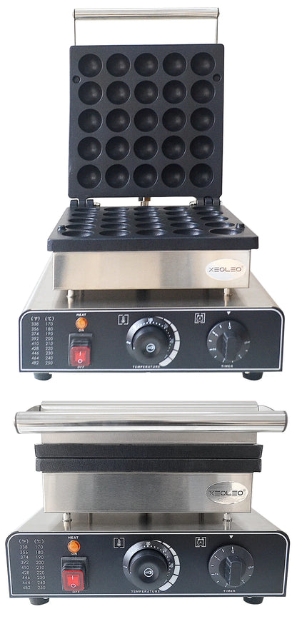 XEOLEO Electric Waffle Maker 850W Round Ball Waffle Machine 4cm Waffle Making Machines Non-stick takoyaki maker.