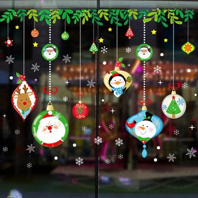 2025 Merry Christmas Wall Sticker Window Glass Merry Christmas Decor for Home Living Room Wall Decor 2026 Happy New Year Sticker.