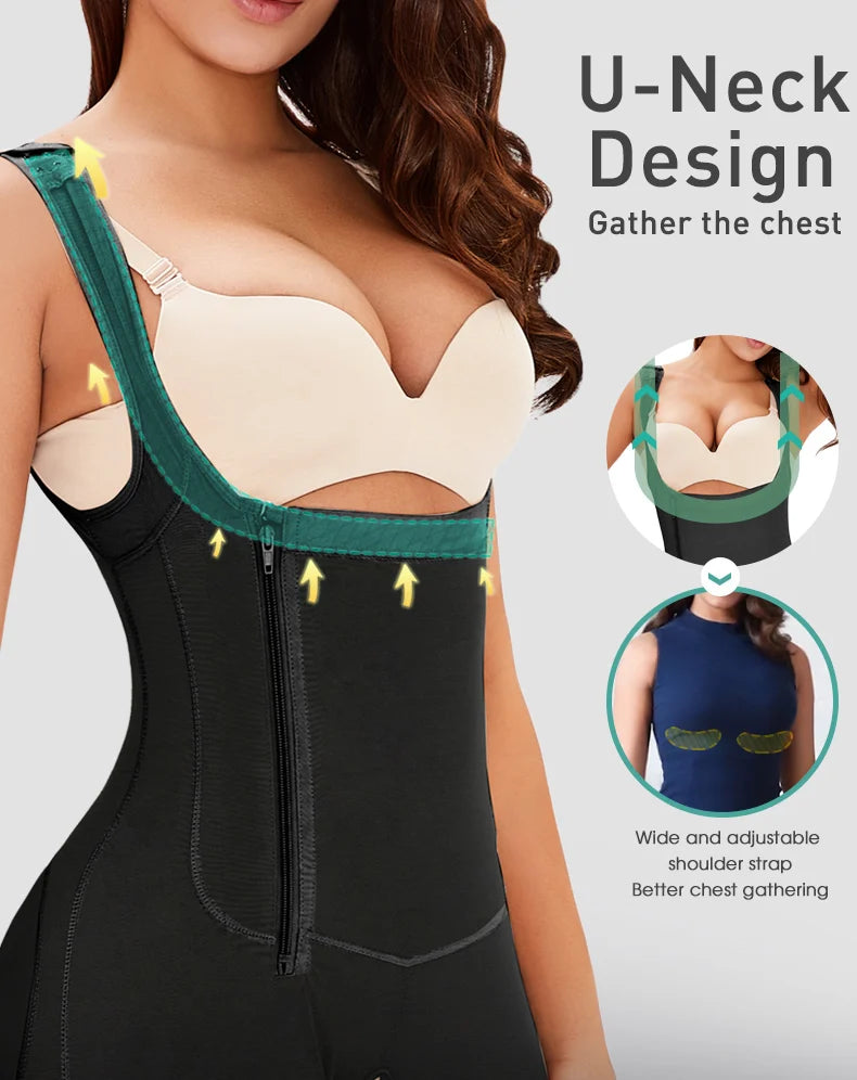 Women Full Body Shapewear Open-Bust Underwear Waist Trainer Corset Seamless Slimming Bodysuit Butt Lifter Plus Size 6XL.