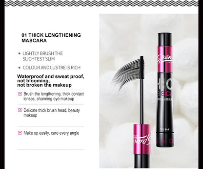Silk Mascara 1+1 4D Fiber Cosmetics 3D Mascara Eyelashes Lengthening Full Professional Makeup Eyelash False Eyelashes.
