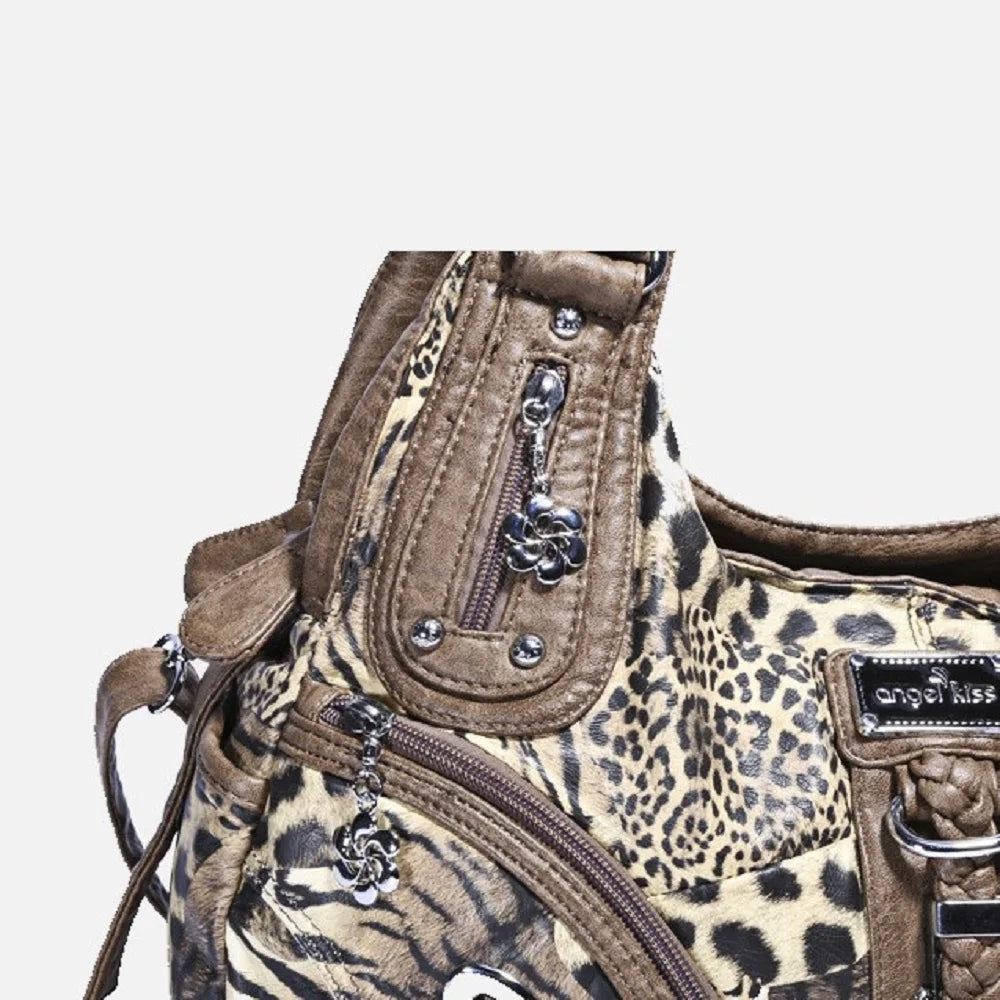 Women Handbags Leopard Bag Top-handle Handbag Fashion Satchel Dumpling Pack Shoulder Bag Tote Bag Hobos Large Purse.