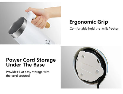 BioloMix NEW Automatic Hot and Cold Milk Frother Warmer for Latte, Foam Maker for Coffee, Hot Chocolates, Cappuccino.