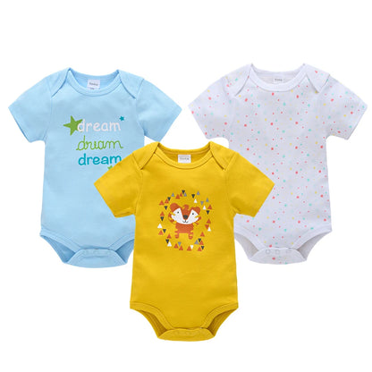 3 teile/los Baby Jungen Body Mode Körper Anzüge Kurzarm Neugeborenen Overalls Cartoon Kinder Baby Mädchen Strampler Kleidung Боди
