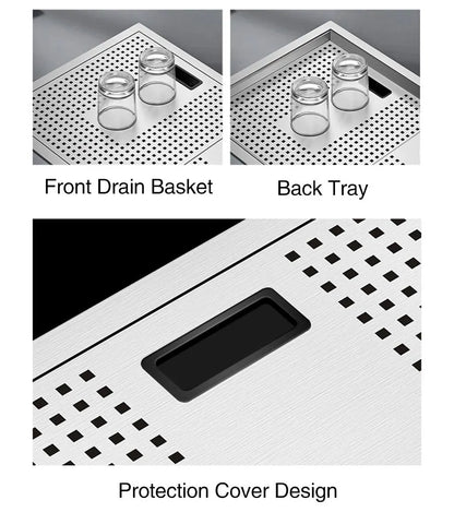 ASRAS Island Hidden kitchen Sink 304 Stainless Steel 4mm Thickness Handmade Brushed Sink High Pressure Cup Washer kitchen Sinks