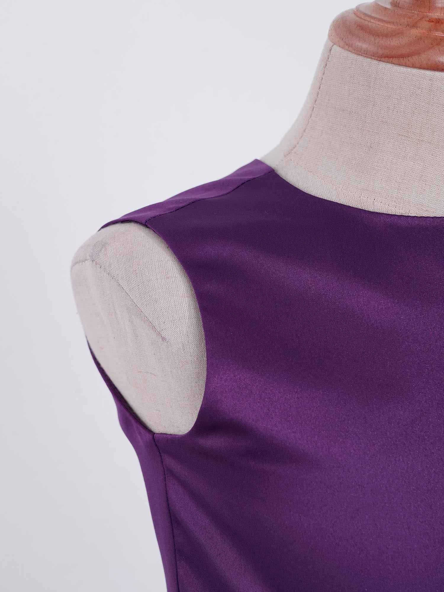 Mädchen Sommer ärmelloses Prinzessinnenkleid Elegantes Satin Hochzeit Brautjungfer Partykleid Große Schleife A-Linie Tutu für Geburtstagsabend.