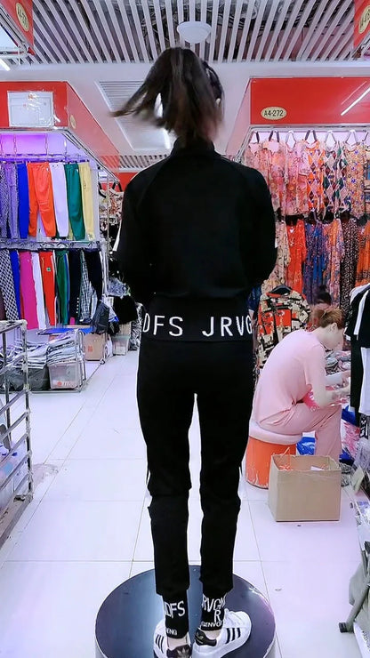 Women's Sportswear Suit 2025 Autumn Winter New Casual Fashion Korean Slim Coat Long Sleeve Sweater Pants Two Piece Set For Women.