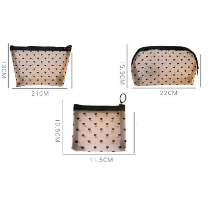 Women Mesh Cosmetic Bag Travel Storage Makeup Bag Organizer Female Make Up Pouch Portable Small Large Toiletry Beauty Case.