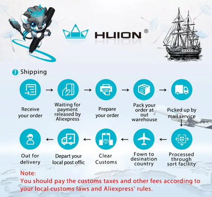 Huion Kamvas Pro 16 15.6 inch Graphic Tablet  Monitor Battery-Free Pen Display Digital Tablet Drawing Monitor with Tilt AG Glass.