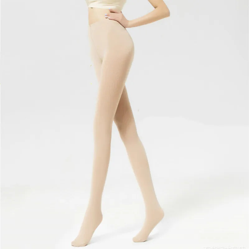 DOIAESKV Women Tights Plus Size 120D Autumn Winter Warm Pantyhose Crotchless High Waist Female Stretchy Slim Skinny Open Tights