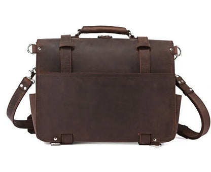 Vintage Crazy Horse Echtes Leder Männer Aktentasche Business Tasche Große Leder Aktentasche Männlichen 15.6 "Laptop Fall Schulter Tasche büro.