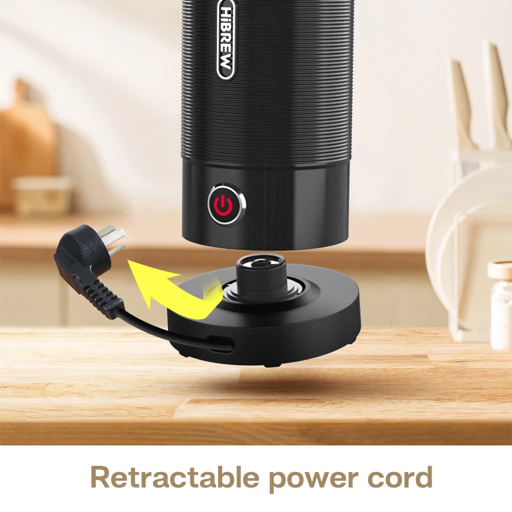 HiBREW Milk Frother Frothing Foamer Chocolate Mixer Cold/Hot Latte Cappuccino fully automatic Milk Warmer Cool Touch M1A.