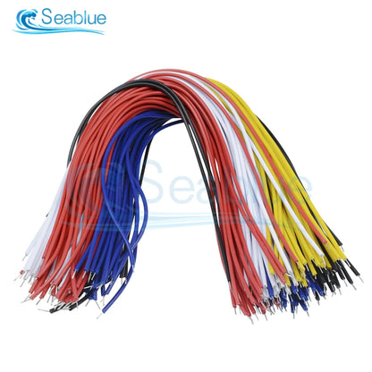 100Pcs Double Head PCB Solder Cable 20CM 26AWG Breadboard Fly Jumper Wire Cable Tin Conductor 5 Color.