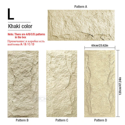 4 pcs 120x60cm high simulation stone 3D wall stickers stone pattern wallpaper wall covering living room 3D wall panel mold tile