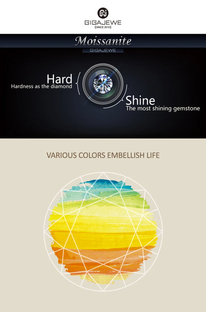 GIGAJEWE Moissanite D Color VVS1 Total 2.5ct 925 Silver Drop Earring 18K Gold Plated Diamond Test Passed Jewelry Woman Girl Gift