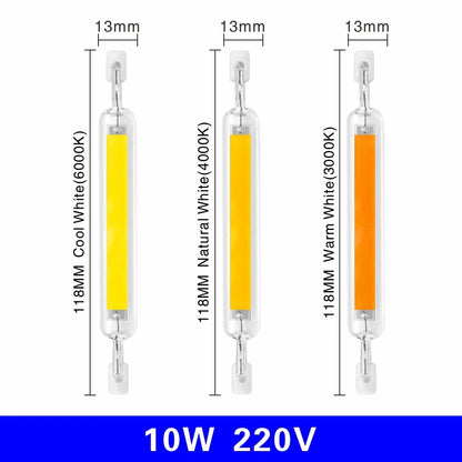 R7S LED 78mm 5W 8W R7S Spotlight 118mm 10W 20W 220V 230V 240V COB Lamp Bulb Glass Tube Replace 30W 50W 100W Halogen Lamp Light.