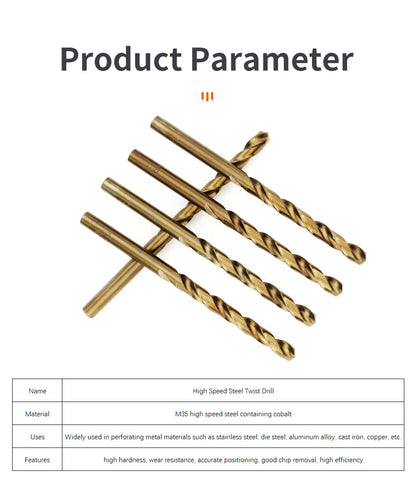 Kobalt High Speed Steel Spiralbohrer M35 Edelstahl Werkzeugset Bohrer Zubehör zum Bohren von Metall und Edelstahl
