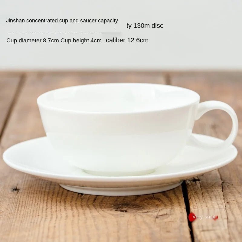 Pure White Bone China Coffee Cup Ceramic Simple Nordic Latte Cups Creative Fancy Afternoon Tea Cafe Coffee Cup and Saucer Spoon.
