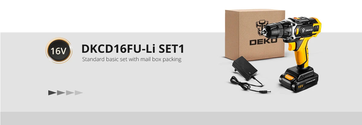 DEKO Akku-Bohrschrauber, 12 V, 16 V, 20 V, Mini-Wireless-Elektrowerkzeuge, DC-Lithium-Ionen-Akku, Elektroschrauber, Heim-DIY-Bohrmaschine