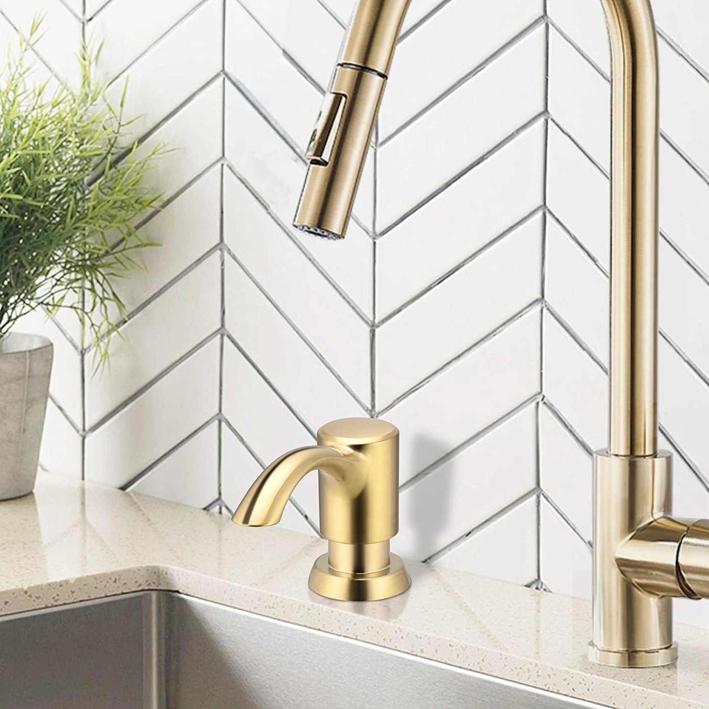 Samodra Nickel Soap dispenser Black Kitchen sink Counter Liquid Soap Dispenser Bottle kitchen accessories 360ml  Built in Pumps