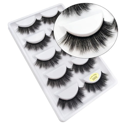 MEISHENJIE 5 pairs eyelashes 3d mink lashes natural long 1 box mink eyelashes 1cm-1.5cm 3d false eyelashes full strip lashes.