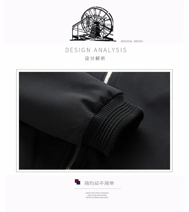 Liu Ming Autumn Winter Men Casual Streetwear Hip Hop Plus Size Zipper Bomber Jacket Coat.