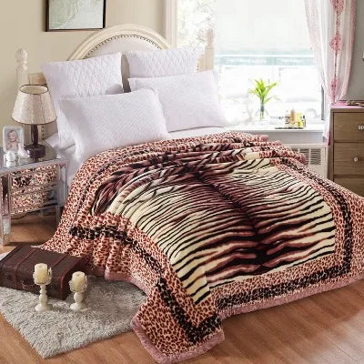 VESCOVO Queen Size Flannel Fleece Throw Blanket Soft Cashmere Blanket King Size Warm Quilt Bedspread 220*240