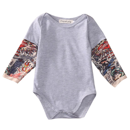 Baby Body Jungen Mädchen Tattoo Gedruckt Patchwork Overall Neugeborenen Kostüm Casual Outfits Kleinkind Kleinkind Kinder Kleidung Bodys.