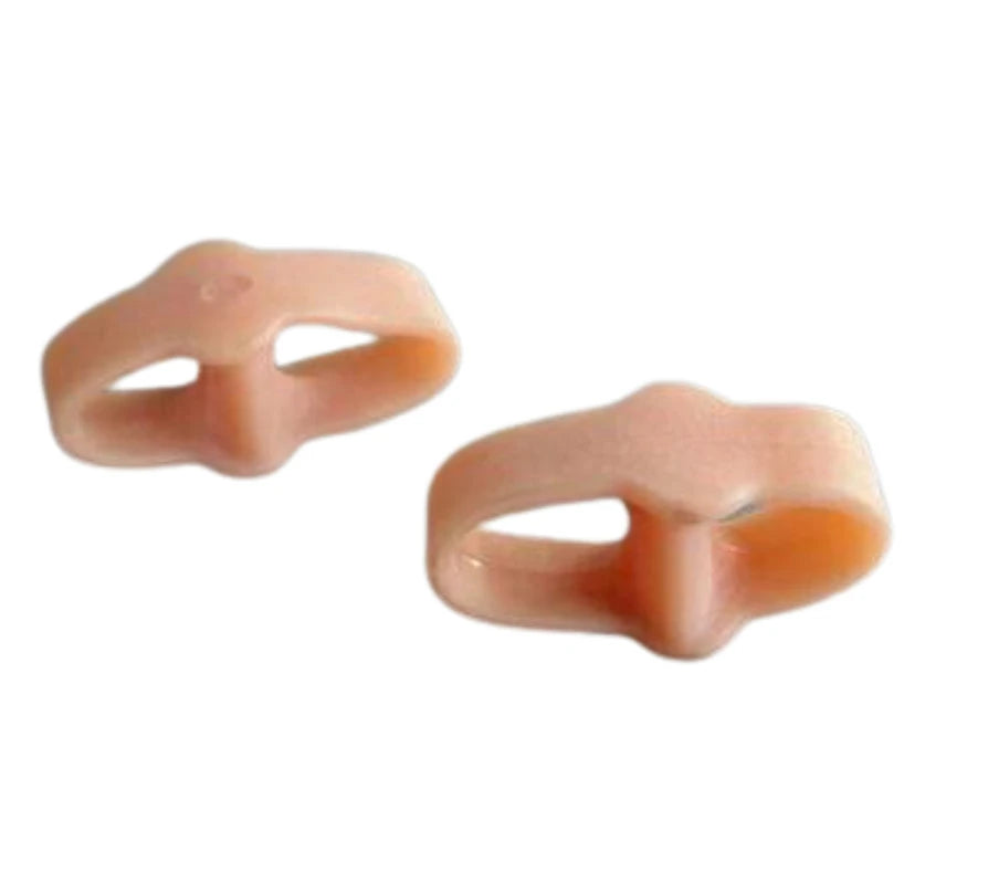 2pcs=1pair Silicone Two Hole Toe Separator Gel Foot Finger Protector Bunion Orthopedic Hallux Valgus Guard Straightener Pedicure.
