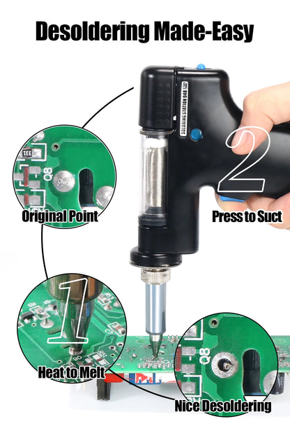 WEP 948 Saug-Zinnpistolen-Entlötstation 90 W mit automatischer Abschaltung, variable präzise Temperatur oC/ ° F-Display, Schlaf