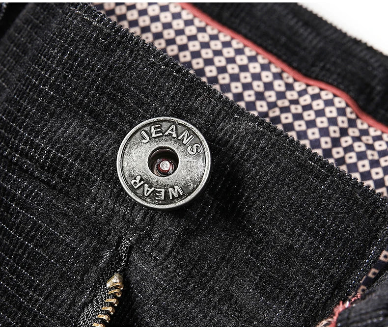 Spring Autumn New Men Pants Corduroy Fabric Comfortable Soft Casual Business Office Male Trousers Khaki Apricot Black Blue.