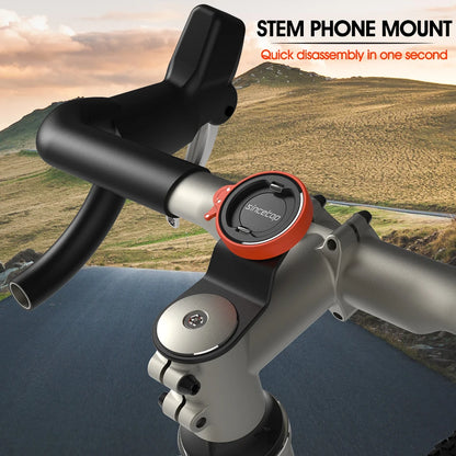 Bike Stem Phone Mount,Mountain Bicycle Phone Holder,Universal Aluminum Handlebar Cell Phone Cycling MTB Quick Attach/Detach.