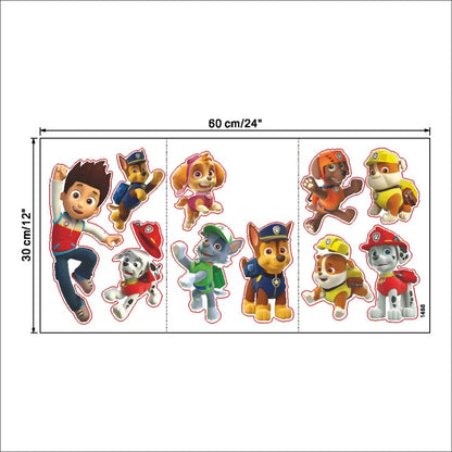 Disney 3D Cartoon  Pawed Wall Stickers For Kids Rooms Living Room Boys Girls Children Bedroom DIY Home Decor Patroling Car