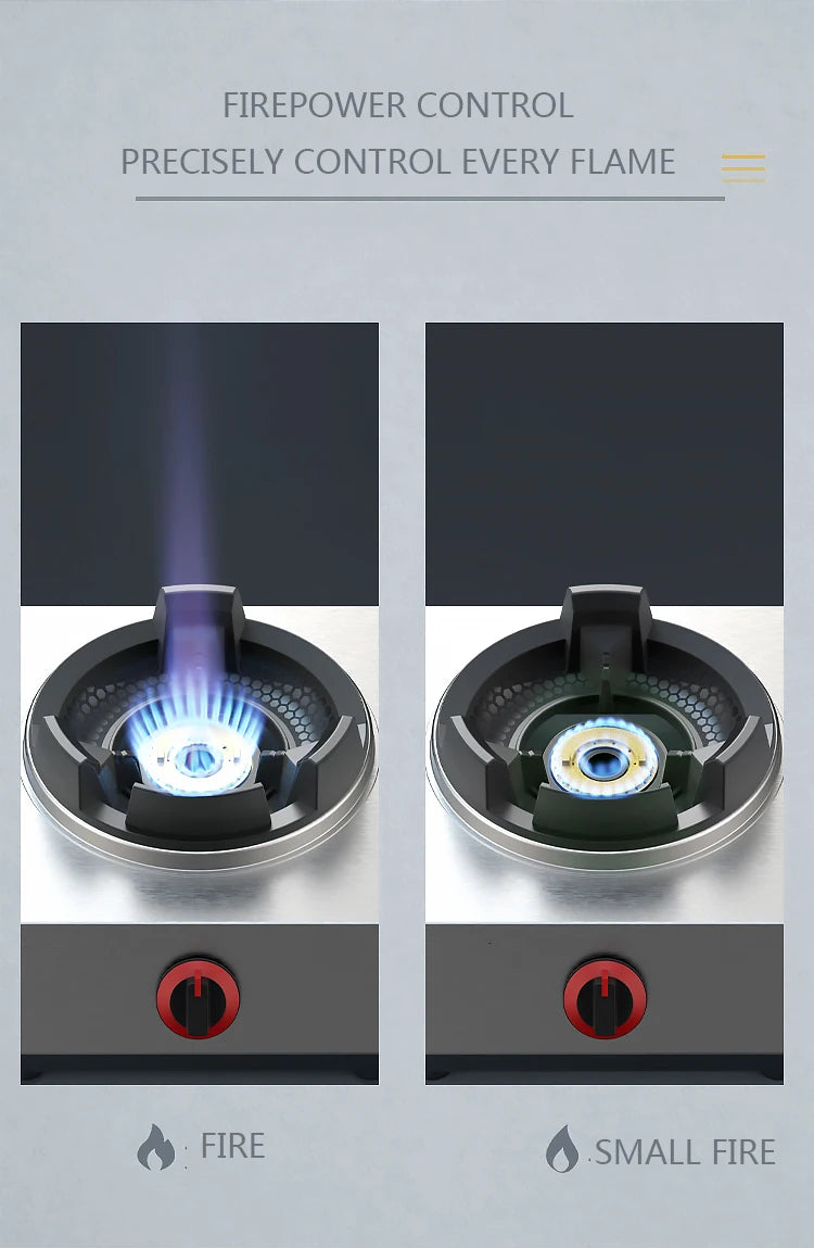 Shaped Single Stove Household Liquefied Petroleum Gas Stove Pulse Electronic Ignition Stove Thickened Stainless Steel Gas Stove.