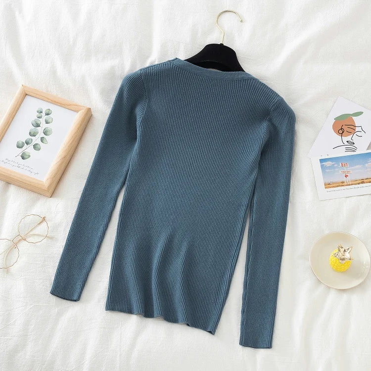 2025 Fashion Hollow Out Women Sweaters Autumn Winter Tops Slim Women Pullover Knitted Sweater Basic Solid Jumper Soft Warm Pull.