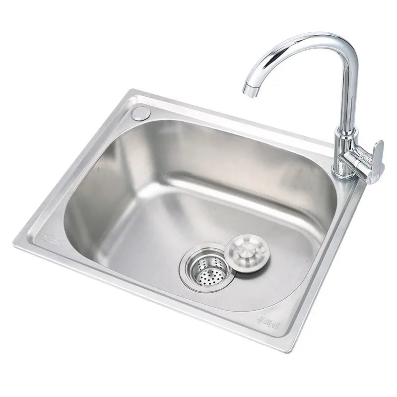 304 stainless steel sink single sink kitchen sink sink single basin thickened sink large single slot set WF907250