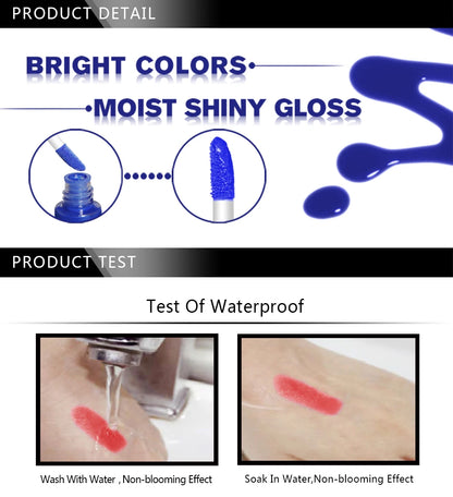 Matte Liquid Lipstick Waterproof Long Lasting Velvet Lip Gloss Tint Tube Matte Nude Pigment Red Black Makeup Cosmetics Lipsticks.