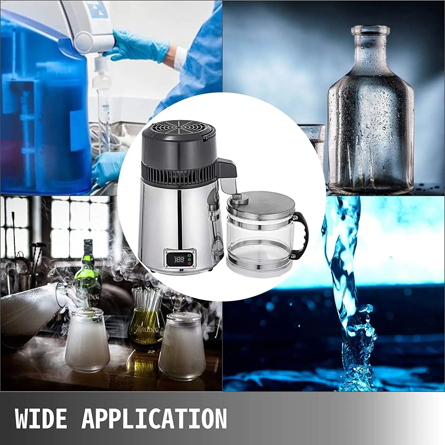 750W 4L Water Distiller Household Distilled Pure Water Machine Distillation Purifier Filter Stainless Steel Water Filter.