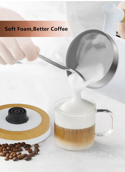 BioloMix NEW Automatic Hot and Cold Milk Frother Warmer for Latte, Foam Maker for Coffee, Hot Chocolates, Cappuccino.
