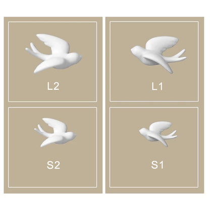 Ceramic Swallows Sparrow 3D Simple Ceramic Birds Murals Wall Hanging Decorations Crafts Home Ornaments Home Wall Sculptures RE.