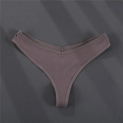 FINETOO 3PCS/Set G-string Panties Cotton Women's Underwear Sexy Panty Female Underpants Thong Solid Color Lingerie T-Back Design