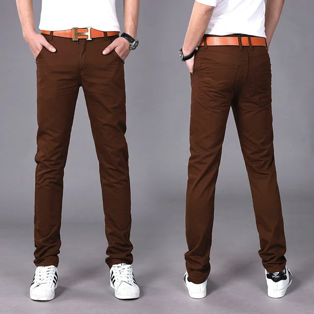 2022 Spring summer New Casual Pants Men Cotton Slim Fit Chinos Fashion Trousers Male Brand Clothing 9 colors Plus Size 28-38